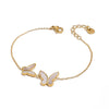 Wholesale Women's Stainless Steel Butterfly Design Electroplated Bracelet