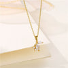Wholesale Women's Stainless Steel Butterfly Necklace With Mixed Gem Inlay And Electroplating