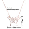 Wholesale Women's Stainless Steel Butterfly Ochain Pendant Necklace With Electroplating And Animal Pattern
