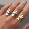 Wholesale Women's Stainless Steel Butterfly Ring With Pvd Furnace Vacuum Real Gold Plating And Ins Style