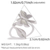 Wholesale Women's Stainless Steel Butterfly Ring With Pvd Furnace Vacuum Real Gold Plating And Ins Style