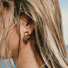 Wholesale Women's Stainless Steel C Type Geometric Earrings With Electroplating