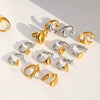 Wholesale Women's Stainless Steel Casting Electroplated Open Ring Set With Geometric And Flower Patterns