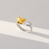 Wholesale Women's Stainless Steel Casting Electroplated Open Ring Set With Geometric And Flower Patterns