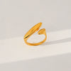 Wholesale Women's Stainless Steel Casting Electroplated Open Ring Set With Geometric And Flower Patterns