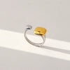 Wholesale Women's Stainless Steel Casting Electroplated Open Ring Set With Geometric And Flower Patterns
