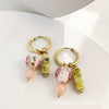 Wholesale Women's Stainless Steel Ceramic Earrings With Love Strawberry Butterfly And Teapot Patterns Electroplated