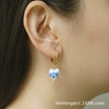 Wholesale Women's Stainless Steel Ceramic Earrings With Love Strawberry Butterfly And Teapot Patterns Electroplated