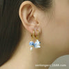 Wholesale Women's Stainless Steel Ceramic Earrings With Love Strawberry Butterfly And Teapot Patterns Electroplated