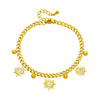 Wholesale Women's Stainless Steel Chain Shell Sunflower Pendant Bracelet With Electroplating And Cold Style Niche Design