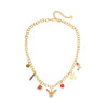 Wholesale Women's Stainless Steel Christmas Necklace With Sleigh Elk Pendant Electroplated Twist Chain New Fashion Jewelry