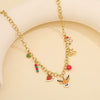 Wholesale Women's Stainless Steel Christmas Necklace With Sleigh Elk Pendant Electroplated Twist Chain New Fashion Jewelry