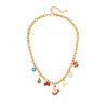 Wholesale Women's Stainless Steel Christmas Necklace With Sleigh Elk Pendant Electroplated Twist Chain New Fashion Jewelry