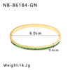 Wholesale Women's Stainless Steel Color Buckle Bracelet With Rectangular Color Zircon And 18K Furnace Vacuum Plating