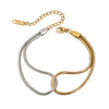 Wholesale Women's Stainless Steel Colorblock Geometric Bracelet With Electroplating Treatment
