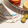 Wholesale Women's Stainless Steel Colorful Ceramic Animalshaped Handmade Rope Electroplated Bracelet