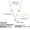 Wholesale Women's Stainless Steel Cross Crown Roman Numerals Pattern Electroplated Multipendant Necklace Bracelet Set