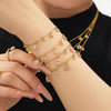 Wholesale Women's Stainless Steel Cross Crown Roman Numerals Pattern Electroplated Multipendant Necklace Bracelet Set
