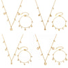 Wholesale Women's Stainless Steel Cross Crown Roman Numerals Pattern Electroplated Multipendant Necklace Bracelet Set