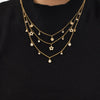 Wholesale Women's Stainless Steel Cross Crown Roman Numerals Pattern Electroplated Multipendant Necklace Bracelet Set