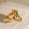 Wholesale Women's Stainless Steel Cross Opening Ring With Electroplating Treatment For Hand Jewelry