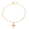 Wholesale Women's Stainless Steel Cross Pendant Necklace With Geometric Pattern And Electroplating Treatment
