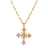 Wholesale Women's Stainless Steel Cross Pendant Necklace With Geometric Pattern And Electroplating Treatment