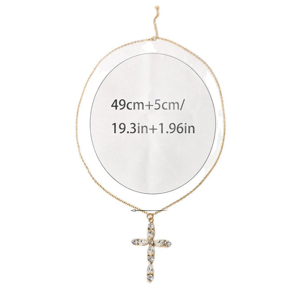 Wholesale Women's Stainless Steel Cross Pendant Necklace With Medieval Style And Electroplating