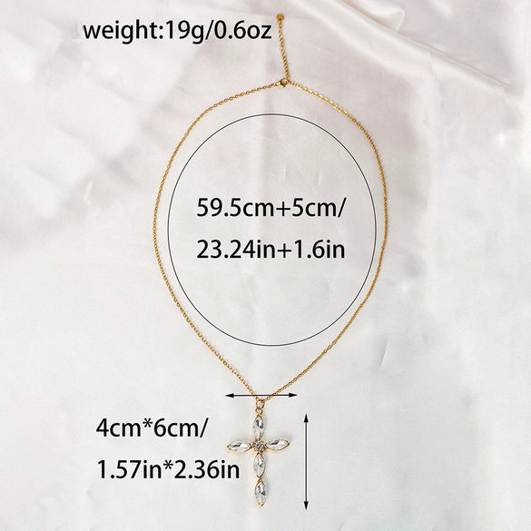 Wholesale Women's Stainless Steel Cross Pendant Necklace With Medieval Style And Electroplating