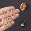 Wholesale Women's Stainless Steel Crown Pattern Electroplated Screw Ear Nail Earrings