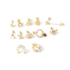 Wholesale Women's Stainless Steel Crown Pattern Electroplated Screw Ear Nail Earrings