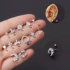 Wholesale Women's Stainless Steel Crown Pattern Electroplated Screw Ear Nail Earrings