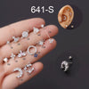 Wholesale Women's Stainless Steel Crown Pattern Electroplated Screw Ear Nail Earrings