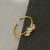Wholesale Women's Stainless Steel Crownshaped Zircon Ring With Electroplating And Light Luxury Design
