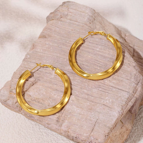 Wholesale Women's 316L Stainless Steel Cshaped And Ushape Geometric Electroplated Earrings