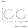 Wholesale Women's 316L Stainless Steel Cshaped And Ushape Geometric Electroplated Earrings