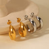 Wholesale Women's Stainless Steel Cshaped Hollow Geometric Earrings 18K Goldplated