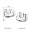 Wholesale Women's Stainless Steel Cshaped Hollow Geometric Earrings 18K Goldplated