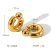 Wholesale Women's Stainless Steel Cshaped Hollow Geometric Earrings 18K Goldplated