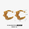 Wholesale Women's Stainless Steel Cshaped Spring Electroplated Geometric Earrings