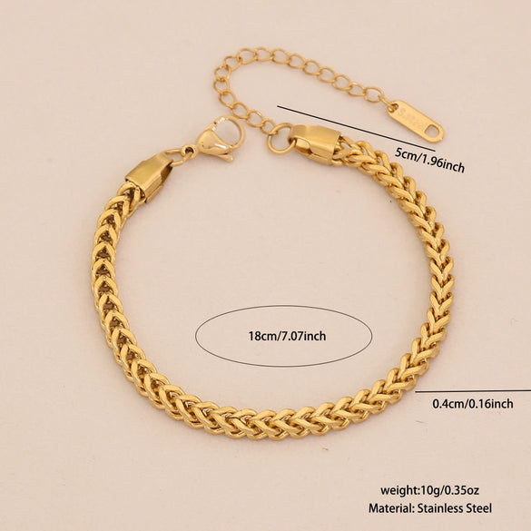 Wholesale Women's Stainless Steel Cuban Bracelet With Electroplating In Ins Style