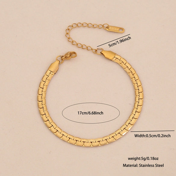Wholesale Women's Stainless Steel Cuban Bracelet With Electroplating In Ins Style