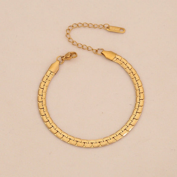 Wholesale Women's Stainless Steel Cuban Bracelet With Electroplating In Ins Style