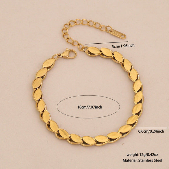 Wholesale Women's Stainless Steel Cuban Bracelet With Electroplating In Ins Style