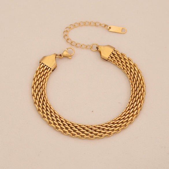 Wholesale Women's Stainless Steel Cuban Bracelet With Electroplating In Ins Style