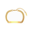 Wholesale Women's Stainless Steel Curved Hip Hop Exaggerated Geometric Cuban Chain Bracelet With Electroplating