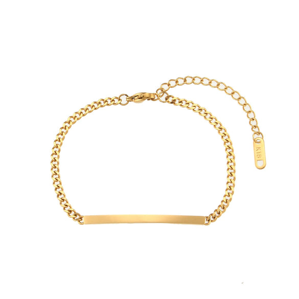 Wholesale Women's Stainless Steel Curved Hip Hop Exaggerated Geometric Cuban Chain Bracelet With Electroplating