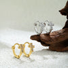 Wholesale Women's Stainless Steel Cute Flower Cross Zircon Earrings 18K Gold Electroplated