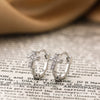 Wholesale Women's Stainless Steel Cute Flower Cross Zircon Earrings 18K Gold Electroplated