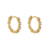 Wholesale Women's Stainless Steel Cute Flower Cross Zircon Earrings 18K Gold Electroplated